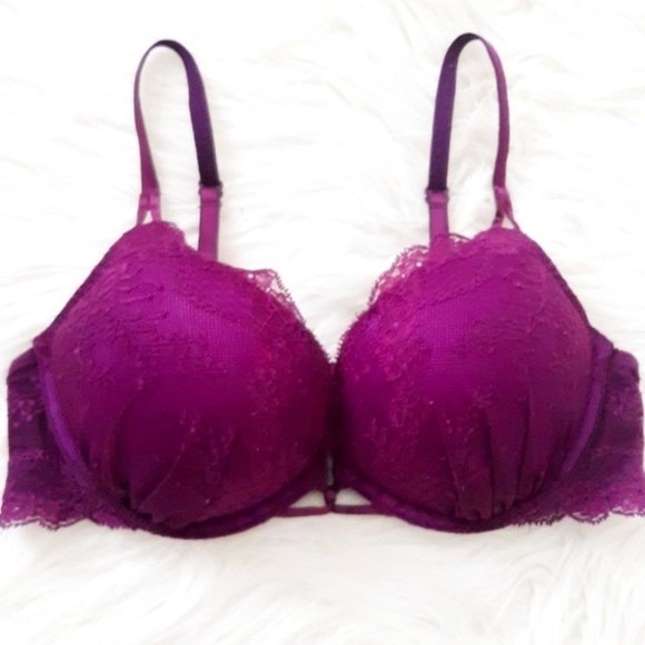 Rare Lace Miraculous Plunge Bombshell Bra Super Push-up 32A - Picture 1 of 4